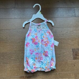 NWT Floral Baby Romper with Lace Detail- 3M